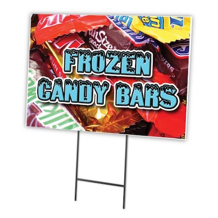 Frozen Candy Bars Yard Sign & Stake Outdoor Plastic Coroplast Window